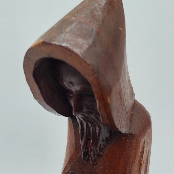 Vintage HODA Hand Carved Wood Priest Preacher Minister Clergy Statue Carving - Picture 15 of 16